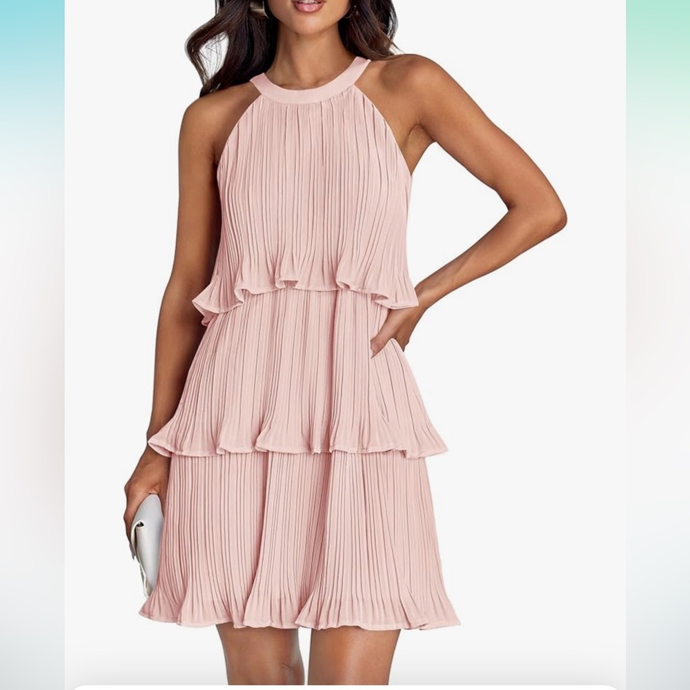 Pink tiered ruffle dress | women | size M | never worn